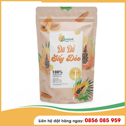 Đu Đủ Sấy Dẻo<br>Khối Lượng Tịnh: 100gr